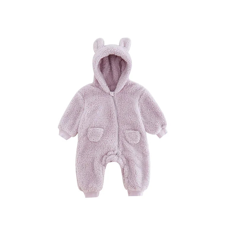 Fluffy Bear Baby Jumpsuit