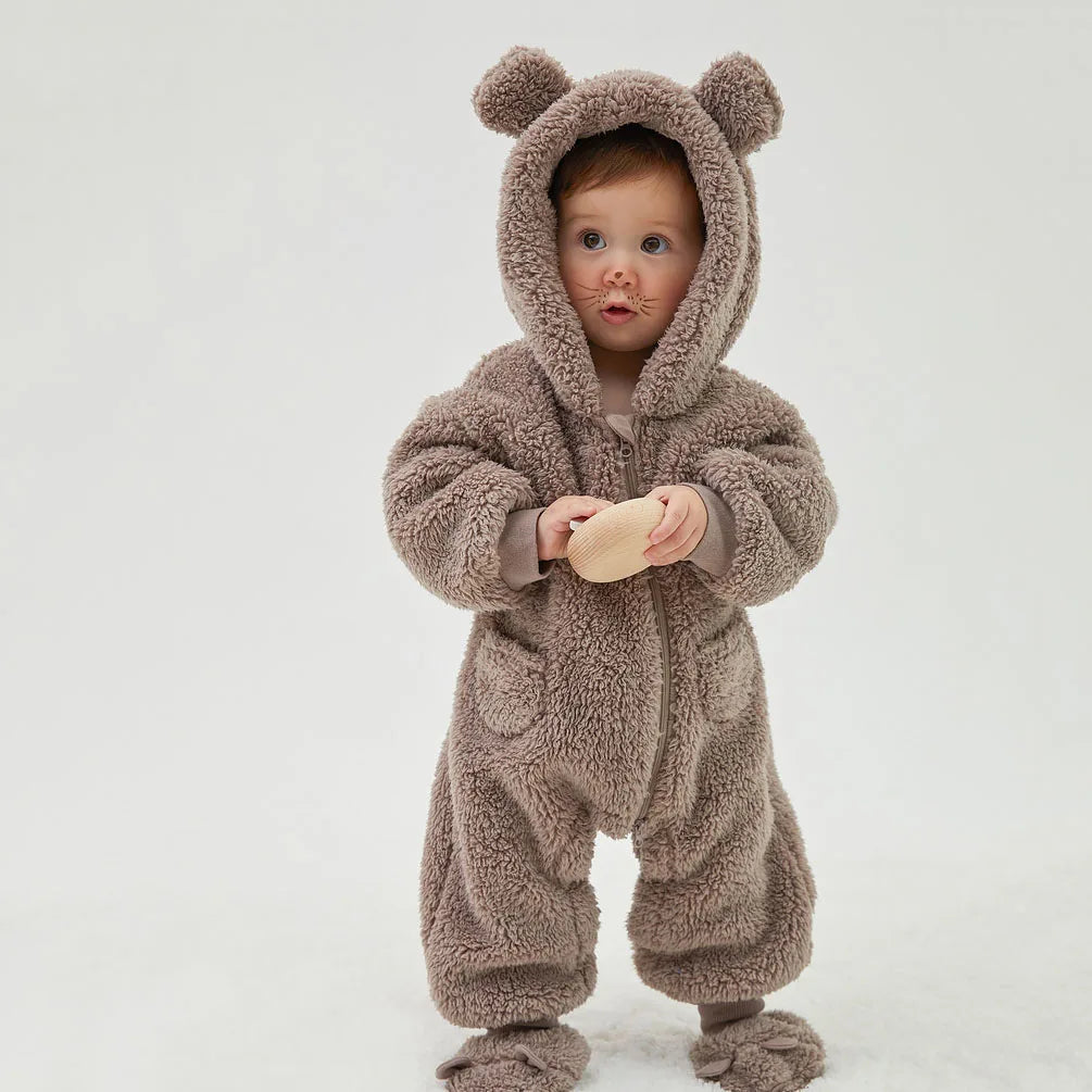 Fluffy Bear Baby Jumpsuit
