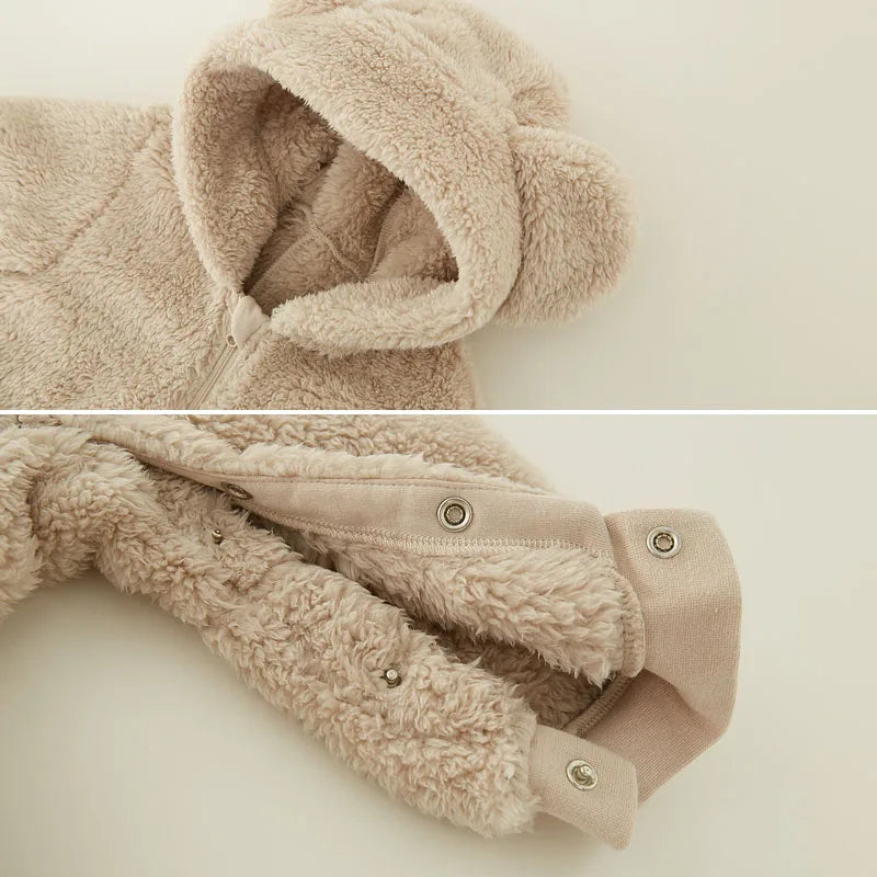 Fluffy Bear Baby Jumpsuit