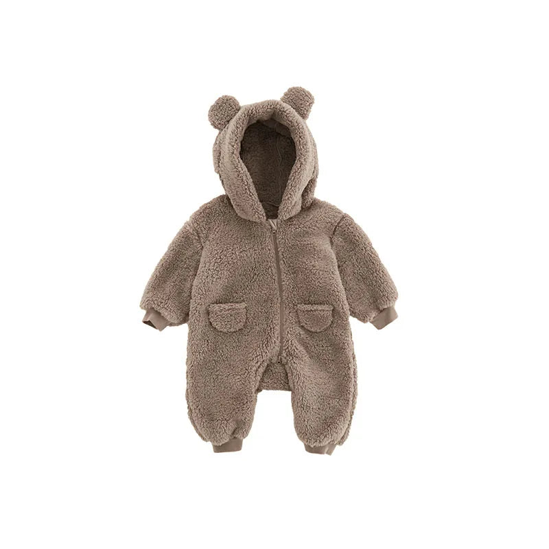 Fluffy Bear Baby Jumpsuit
