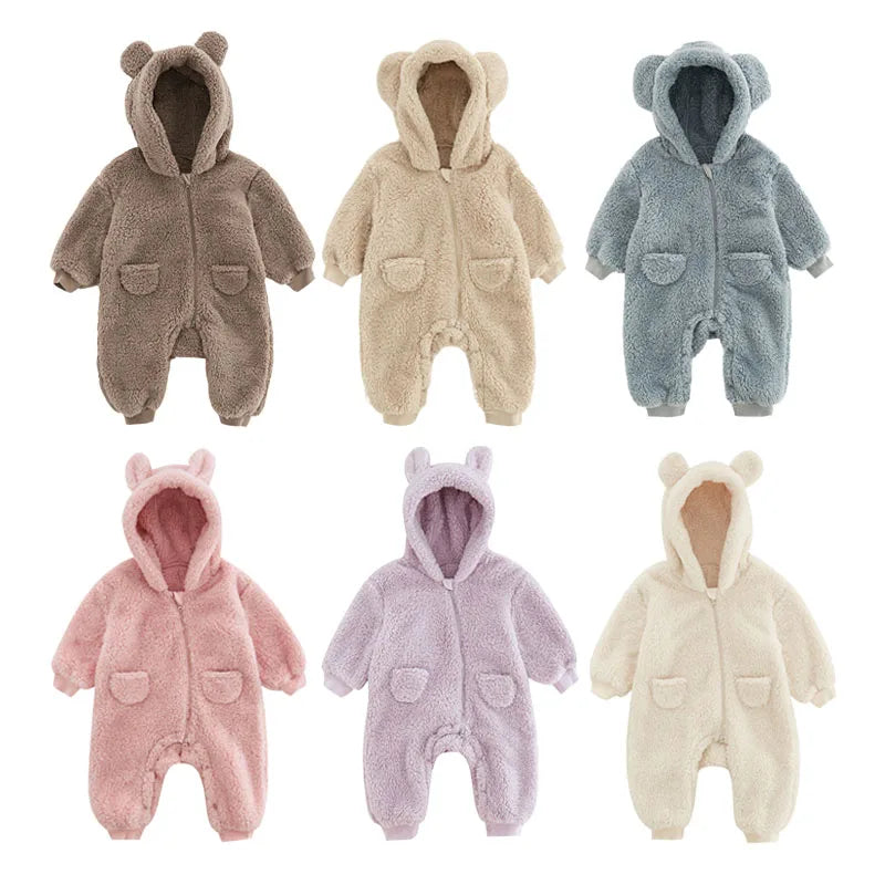 Fluffy Bear Baby Jumpsuit