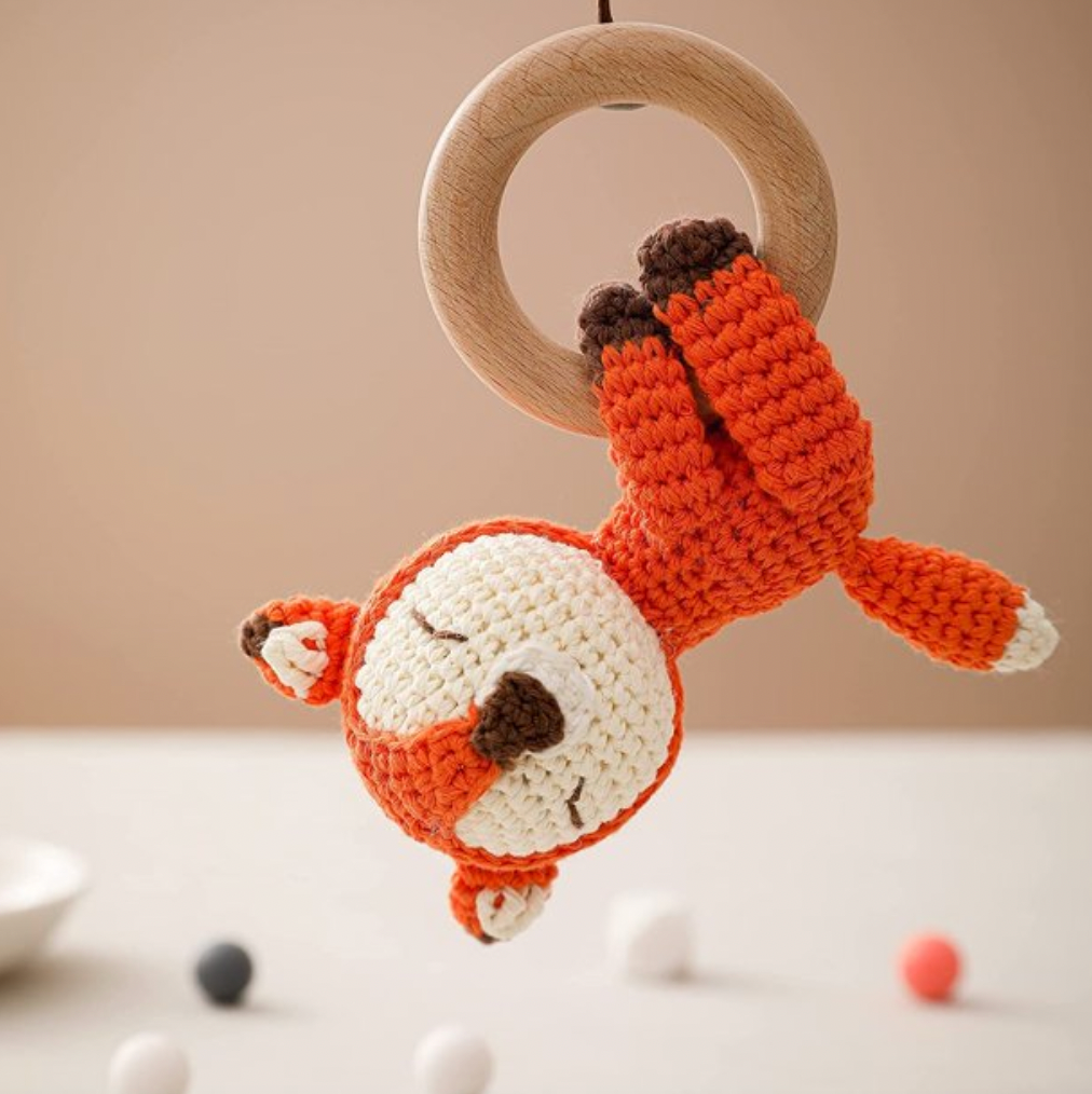 Handmade Fox Crochet Rattle