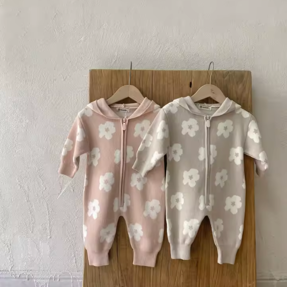 Flower Knit Jumpsuit Ivy