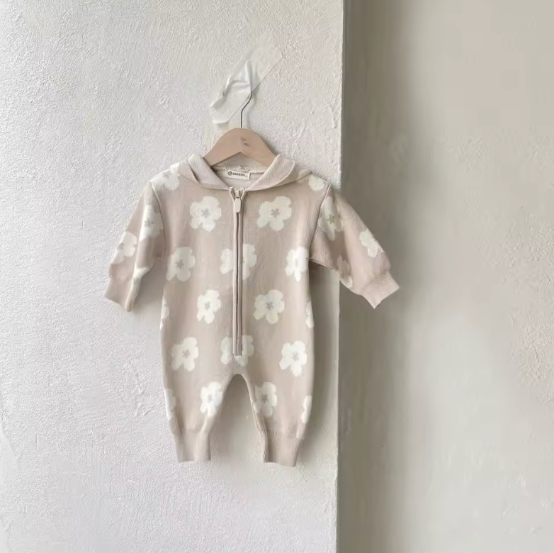 Flower Knit Jumpsuit Ivy