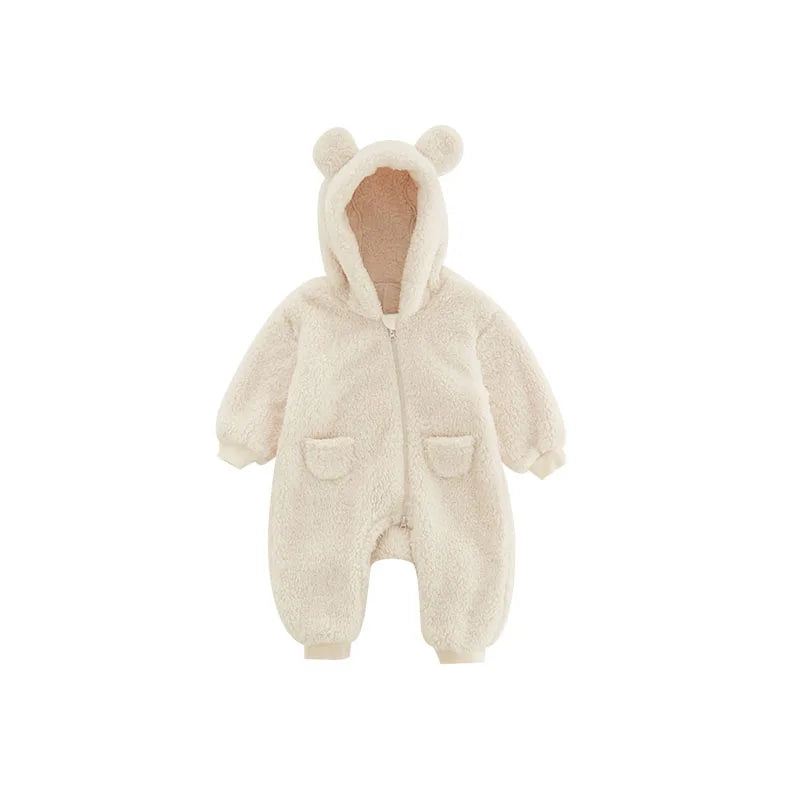 Fluffy Bear Baby Jumpsuit