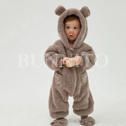 Fluffy Bear Baby Jumpsuit
