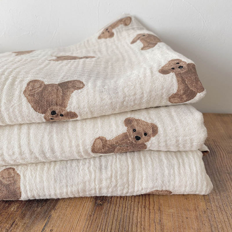 Muslin Swaddle Blanket Bear