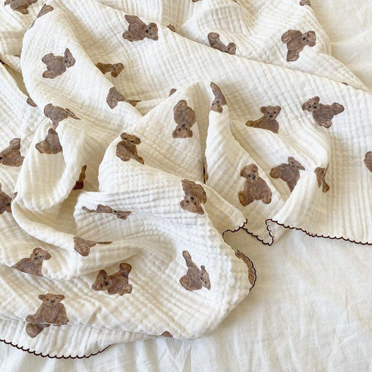 Muslin Swaddle Blanket Bear