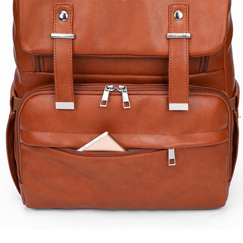 Vegan Leather Diaper Backpack